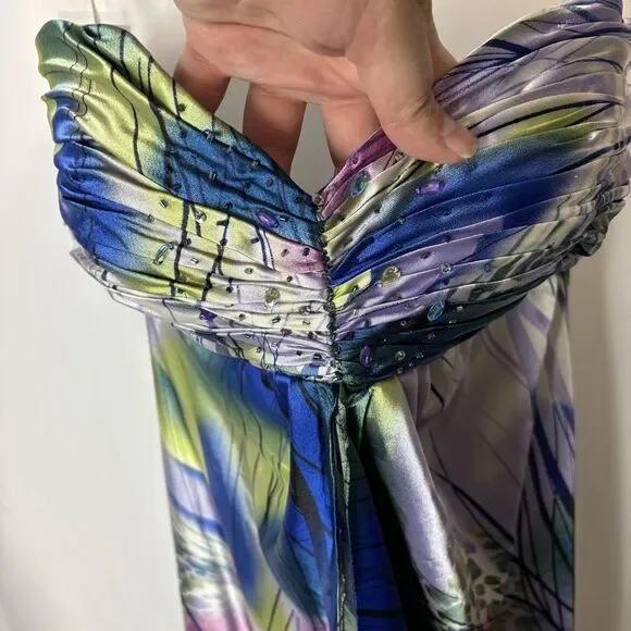 Cinderella Divine Beaded Multicolor Dress Size 10 Formal Wedding Prom Hoco Y2K - Picture 3 of 15